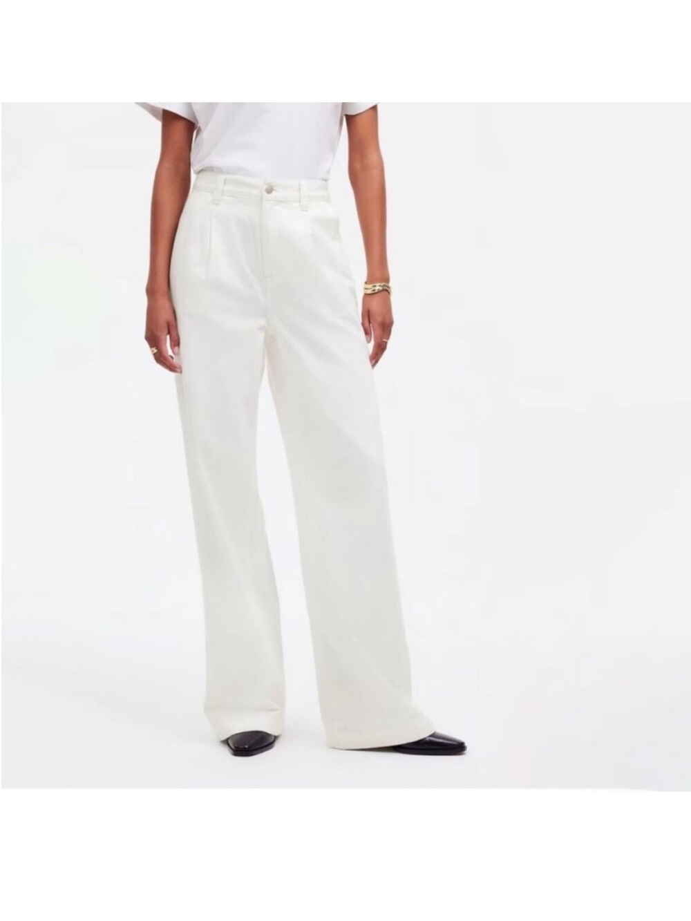 Madewell Harlow Wide Leg Jean 100% Cotton White Size 28